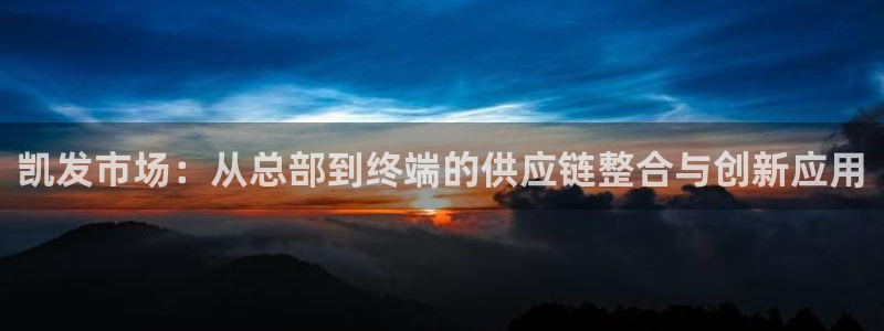狗子28平台招商：凯发市场：从总部到终端的供应链整合与创新应用