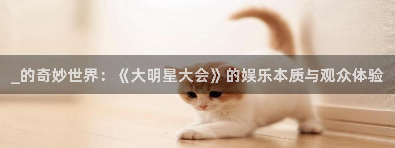 狗子28体育平台总代理：_的奇妙世界：《大明星大会》的娱乐本质与观众体验